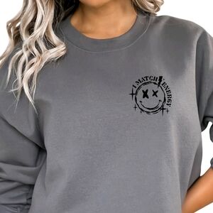 Unisex Longsleeve Charcoal Crewneck Graphic Match Enery-2x